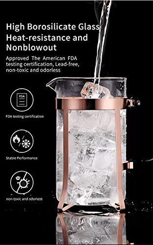 Image of French Press Coffee Maker with 4 Part Superior Filtration Coffee Maker Machine,Moka Express 3 Cup Espresso Maker /Percolator /Stovetop /filter Coffee Maker for an Italian Mocha-600 Ml