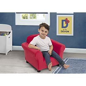 Sesame street elmo upholstered chair by delta children red  urban country home decor