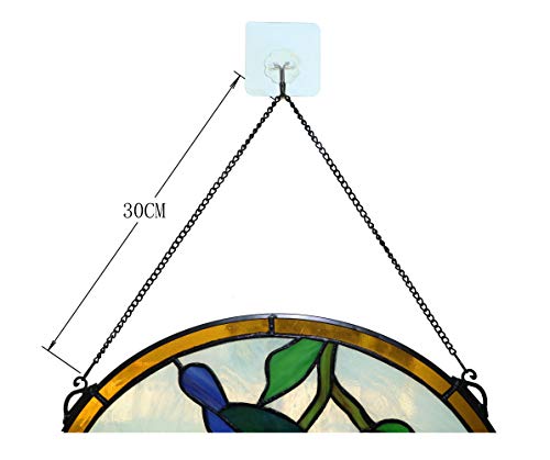 image for Yogoart Stained Glass Victorian Panel Decorative Window Hanging Suncat