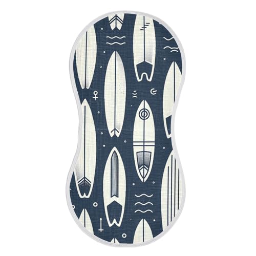 Muslin Burp Cloth for Baby 2PCS Surfboards Super Absorbent Burping Cloths, Bibs for Newborn Boys Girls2