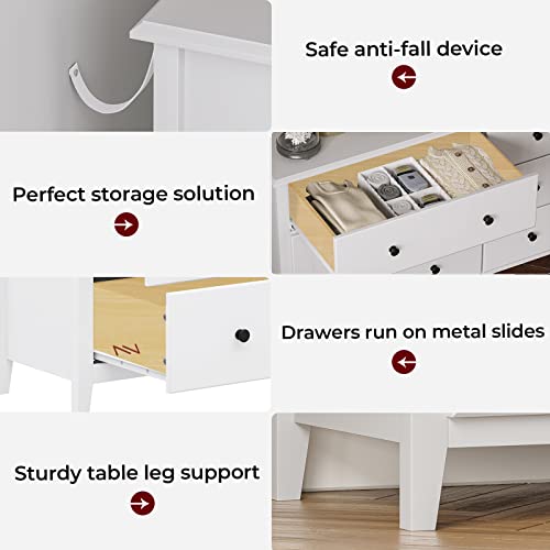 Hasuit 3 Drawer Dresser, 27.5''W Wood Dresser With Wide Storage Space, Storage Tower Clothes Organizer, Large Storage Cabinet, White Dresser For Bedroom, Living Room (Modern White) #TOP3