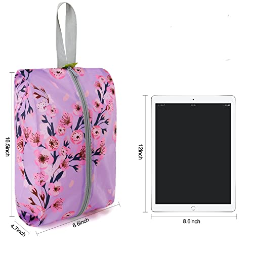 image for BeeGreen Shoe Organizer 6pcs Shoe Bags with Zipper Closure, Flower Des