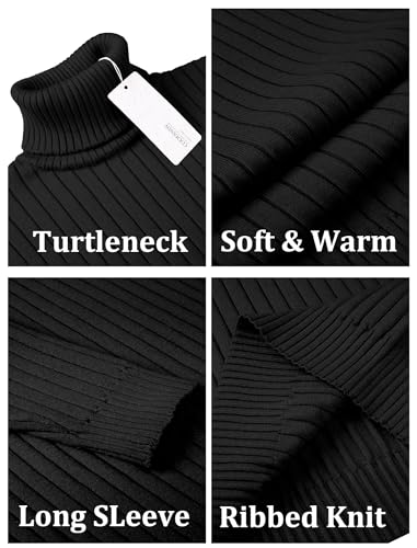 COOFANDY Men's Slim Fit Turtleneck Sweater Casual Pullover Sweater Lightweight Ribbed Sweater4