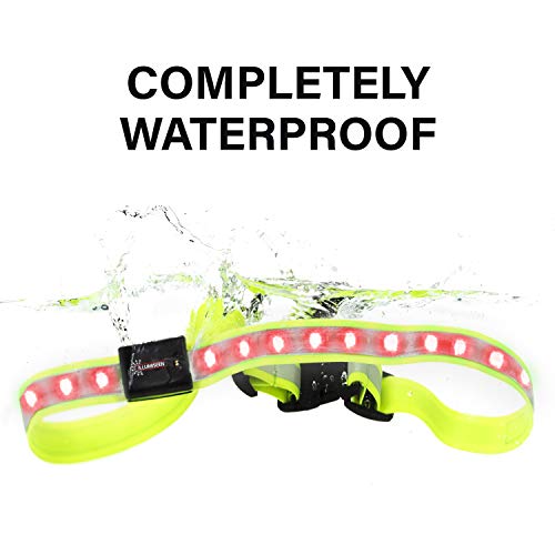 Illumiseen LED Belt 2.0 – Illuminating & Reflective Running Gear - with 8 Bright LED Colors, Perfect Running Lights for Runners, for Walking or Cycling at Night - Waterproof & USB Chargeable Battery