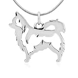 Sterling Silver Long Haired Chihuahua Pendant on 18" Snake Chain