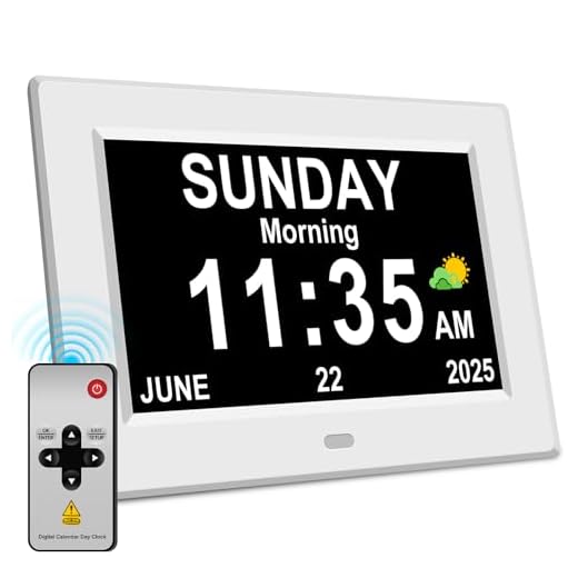 11'' Large Display Digital Clock for Seniors, Digital Calendar Alarm for Elderly Clock with Date Day of Week 12 Alarms 4 Colors Desk Wall Clocks for Memory Loss Alzheimers Dementia Auto DST/Dimmer