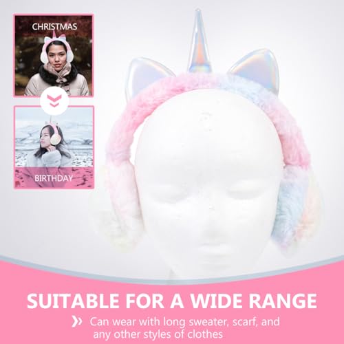 Orejeras protectoras cálidas de invierno para niñas de unicornio 4
