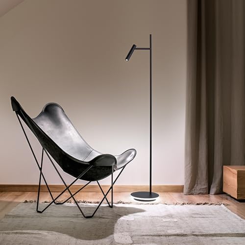 Lámpara de tierra metálica 6777Nlc color negro para iluminación interior