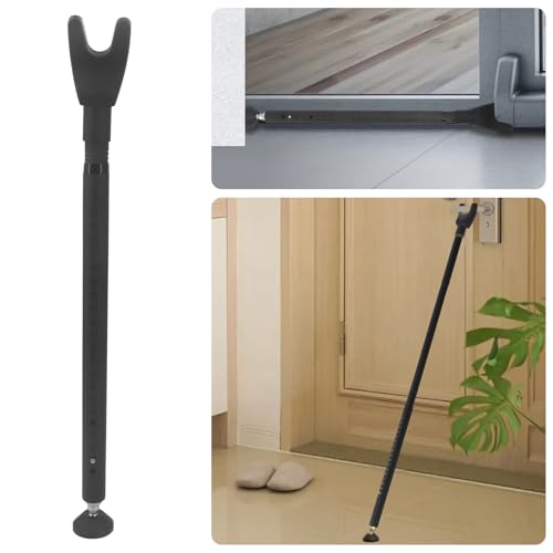 Barre de sécurité pour porte coulissante en verre, terrasse, appartement, barricade (noir)