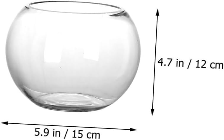Yardwe 2pcs Round Glass Terrarium Container Micro Landscape Plant Propagation Station Elegant Decorative Moss Planters for Home Office and Decor