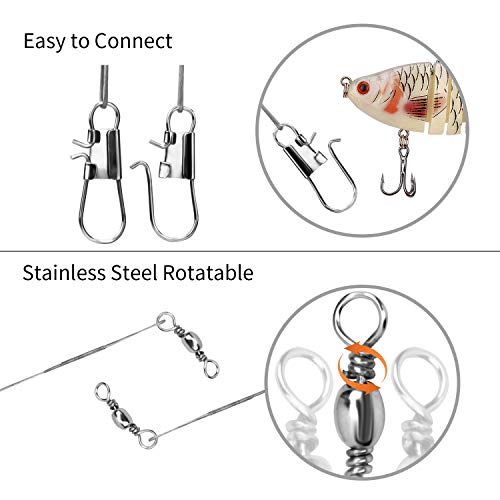 image for NO DOUBT 72Pcs Fishing Stainless Steel Wire Leader - Wire Leaders for 