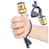 PYMUST Bogenschützen-Fingerschutz Daumenring – Weiches Leder und Messing, für Rechts- und Linkshänder, geeignet für Recurvebogen und traditionelle Bögen (Blau)