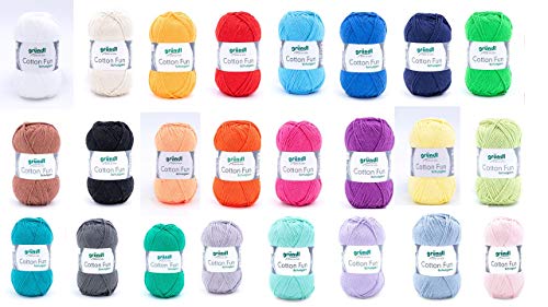 Gründl Cotton Fun XL Strickgarn, 100% Baumwolle, 200g Großpackung