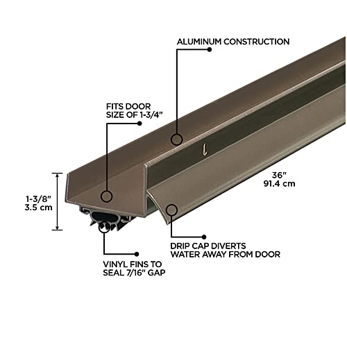 Vinyl U Shaped Door Bottom With Door Drip Cap, Md Building Products 06197 #TOP1