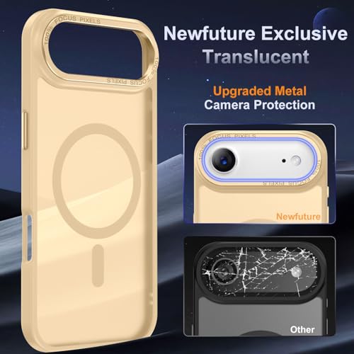 Newfuture Magnetic for iPhone Air Case [Compatible with Magsafe] [Military Grade Drop Protection] Matte Anti-Scratch Shockproof Protective Phone Cover for Replacement Batteries, Creamy Yellow — view 4