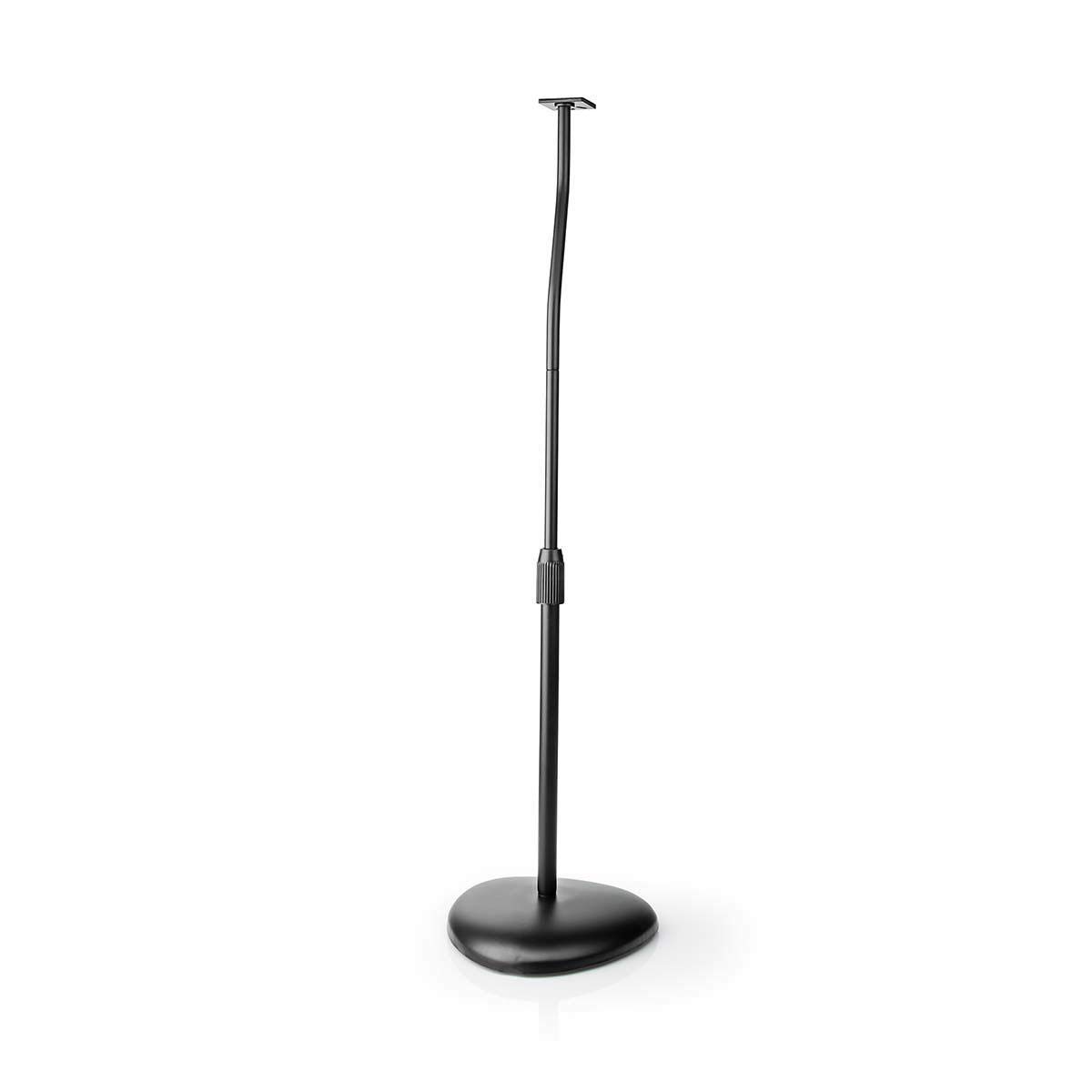 Nedis Soportes de pie para Altavoces, Altura de Embrague Manual 763-1036 mm, Carga máxima 4,5 kg, gestión de Cables, diseño Universal Negro Mate Ajustable para Altavoces satélite y estantería pequeña