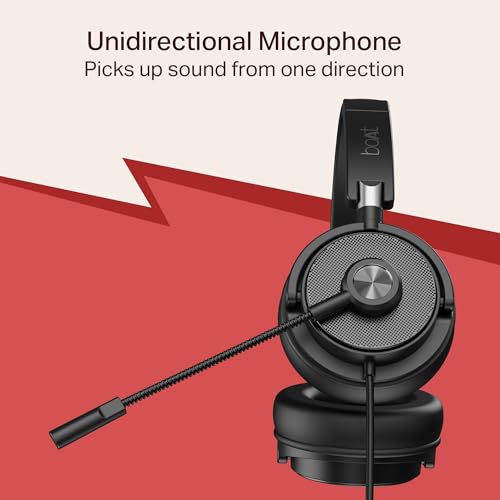 Image of boAt BassHeads 900 C Pro with 40mm Drivers, Lightweight Foldable Design, Unidirectional Retractable Mic, Adjustable Headband, USB Type-C Compatibility, Remote Control, Wired Headphones with Mic(Black)