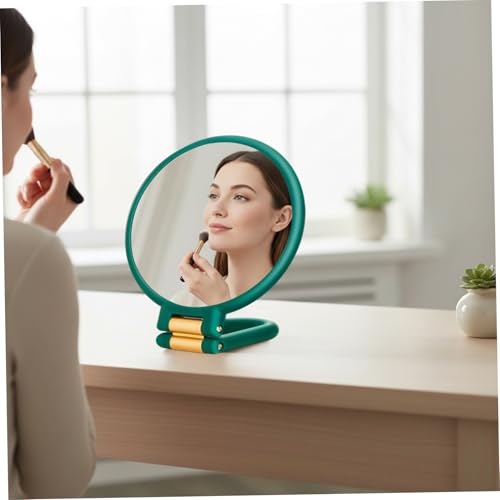 Specchio Ingranditore 50X, Specchio Per Trucco Ingranditore Fronte-Retro Con Maniglia Regolabile A 360°, Design Portatile/Montaggio A Parete/Da Tavolo Per Trucco, Verde, Decorazione Della Casa - 7