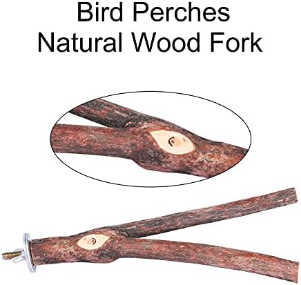 AYIYUN 9 Pack Bird Perch Stand Set,Bird Parrot Perches Cage Accessories,Natural Wood Parrot Stick Platform Rope Ladder Bird Toys for Pet Parakeet