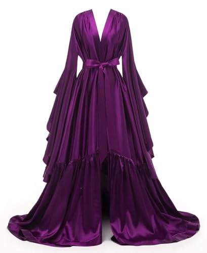 Bridal Robes for Bride Long Plus Size Silk Satin Bridesmaid Wedding Robe