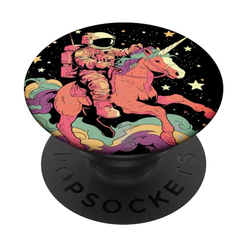 Bonito diseño de caballo kawaii pastel gótico espacial montando unicornio PopSockets PopGrip Intercambiable