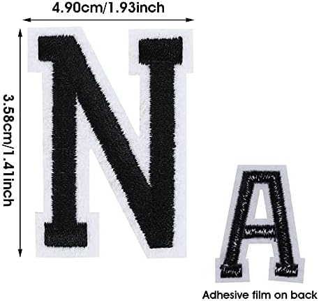 ASTER Iron on Letter Patches A-Z 26 Pieces, Number Patches 0-9 10 PiecesDecorate Repair Patches for Shirts Jackets Hats Jeans Shoes Bags Black