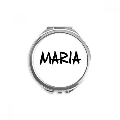 Miroir de maquillage à la main portable maria nom anglais handwriting rond