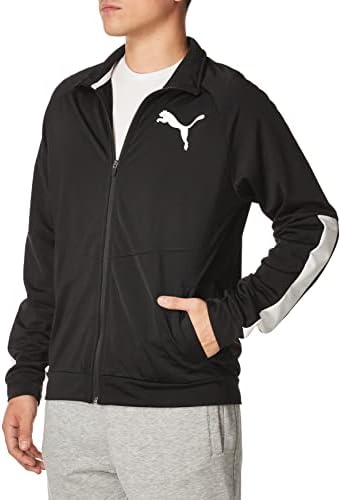 PUMA Men's Contrast Jacket 2.0, Black/White, L