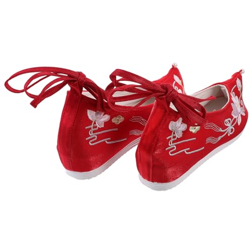 UKCOCO Scarpe Hanfu Donna Zeppa Nascosta in Stoffa Ricamata, Stile Cinese Vintage Ricamo a Mano, Leggere e Comode per Abbigliamento Tradizionale Ed Eventi Culturali
