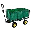 Arebos Tuinwagen | 550 kg belastbaar | bolderkar | uitneembaar zeil | gereedschapswagen