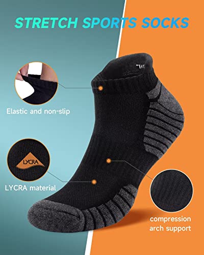 TANSTC Socks Men Women,6 Pairs Low Cut Anti-Blister Cushioned Athletic Running Ankle Sports Sock3