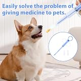 NIRJIK 2 Stück Tabletteneingeber für Katze und Hund, Wiederverwendbarer Pet Pill Pusher mit Weicher Silikonspitze, Sicherer Tablettengeber zur Medikamentenverabreichung bei Haustieren