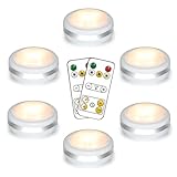 Starxing Battery Operated Puck Lights with Remote, Wireless Led Under Cupboard Light with Remote Control, Under Cabinet Lighting, Stair Closet Lights (3 Color Temperatures)