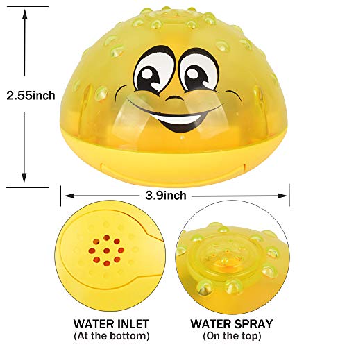 HLXY Bath Toy, Spray Water Squirt Toy LED Light Up Float Toys Bathtub Shower Pool Bathroom Toy for Baby Toddler Infant Kid Water Electronic Sprayer - Thumbnail 5