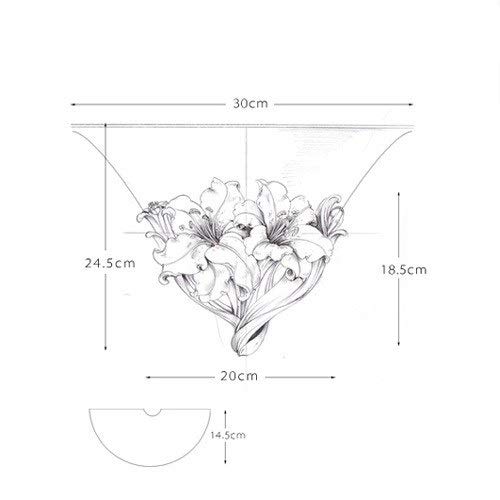 Luminaire mural en résine sculptée à la main et diffuseur classique lis