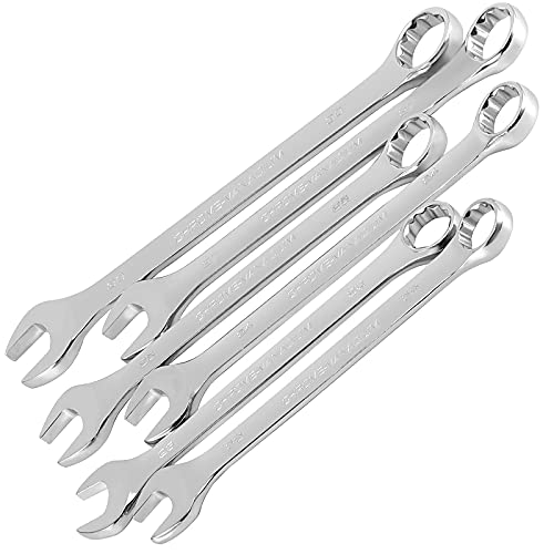 HAKZEON 6 Piece Wrench Set, 22-30mm Combination wrench, Professional Metric Combination Wrench Set with 12-Point Design, 15-Degree Offset, Chrome Vanadium Steel by HAKZEON - Used condition - US$24.06