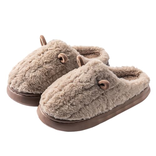 Generico Pantofole Donna Invernali Antiscivolo Cartone Animato Sliders with Memory Foam Scarpe Pelose Calde Ciabatte Morbido Da Casa Comode Peluche Esterno Interno Ciabatte