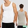 FALARY Mens Vest Tops Pack of 5 Tank Tops Fitted 100% Cotton Basic Plain Color Underwear and Colours Black White Grey Navy Olive 4XL #1