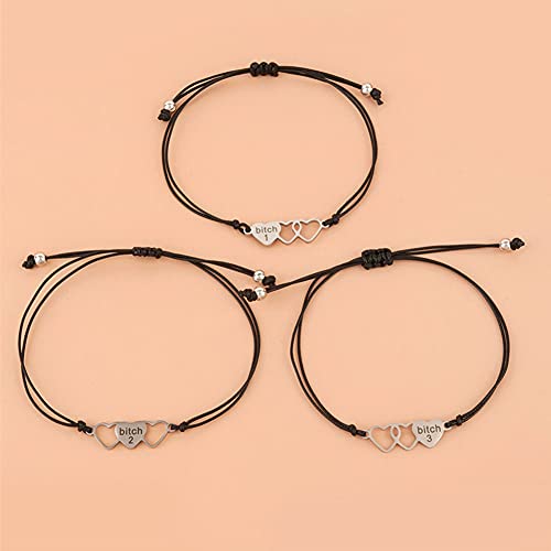 JczR.Y Mother Daughter Bracelet Hollow Stainless Steel Letter Heart Bracelet Matching Cutout Heart Wish Bracelets Back to School Gifts for Mom Girls4