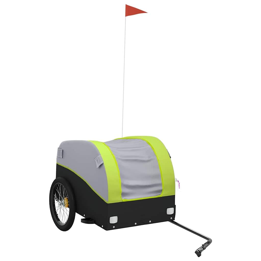 Remorque de vélo avec charge de 30 kg, remorque de charge en fer et tissu Oxford, remorque de transport pour vélo avec drapeau de sécurité