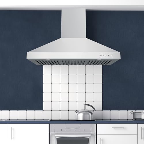 Image of Hauslane Wall Mounted Range Hood 36 inch Convertible Hood 350-750 CFM Base