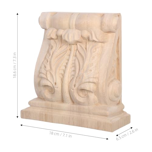 Applique décorative d'angle en bois brut et corbeau sculpté pour meuble