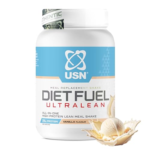 USN Diet Fuel Ultralean Meal Replacement Shake | Vanilla | 1kg with 18 Servings | High Protein, Low Calorie Shake | Calorie-Controlled Diet Support for Weight Loss | 24 Vitamins & Minerals