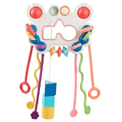 jojofuny ベビー紐おもちゃ 滑らかなエッジ感覚発達 手指運動促進 音付き引っ張り知育 乳幼児親子遊び用