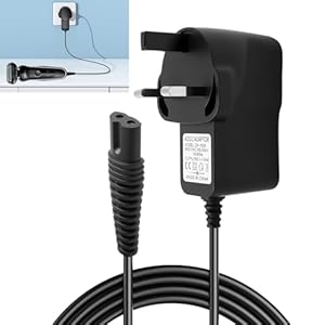 12V for Braun Shaver Charger Cable Series 1/3/7/9 Beard Trimmer, 12V 400mA Electric Razor Charging Cable UK for Silk-Epil Epilator 9/7/5 Replacement Power Supply Cord for 5544 3040S 5409 7220 5377