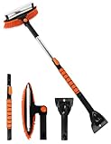 41' Extendable Ice Scrapers for Car Windshield 2-in-1 Snow Brush for Car Snow Scraper for Car Snow Scraper and Drush with Ergonomic Foam Grip for Cars, Trucks, SUVs with 360� Pivoting Brush Head