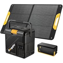 BougeRV Bundle-3 items CRH20 21Quart Portable Fridge Freezer with 240Wh Battery and 100W Solar Panel