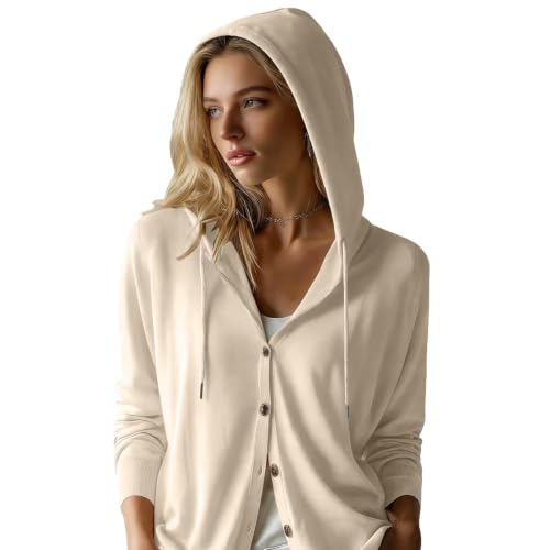 Sudadera ligera para mujer con botones frontales estilo elegante casual 5