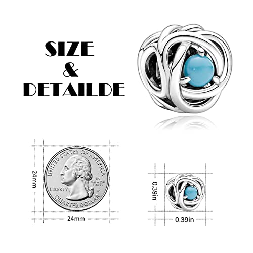 Image of VALGACLS Birthstone Charms 925 Sterling Silver Birthstone Charms