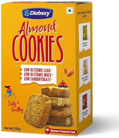 Diabexy Almond Cookies - Low Glycemic Load Cookies for Sugar Control - Pack of 1